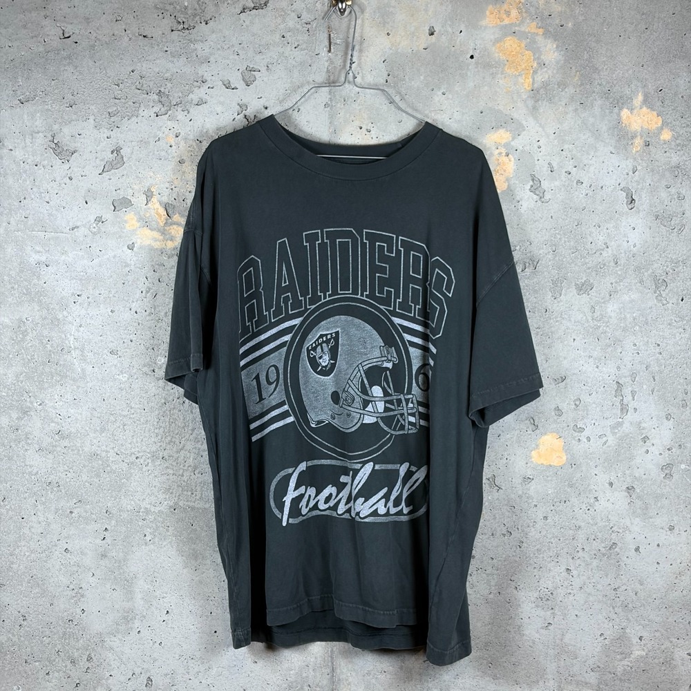 Las Vegas Raiders Shirt Mens L Black NFL Team Apparel Football 1960 Oversized